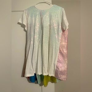 Queen of Sparkles rainbow sparkle cape dress size XS
